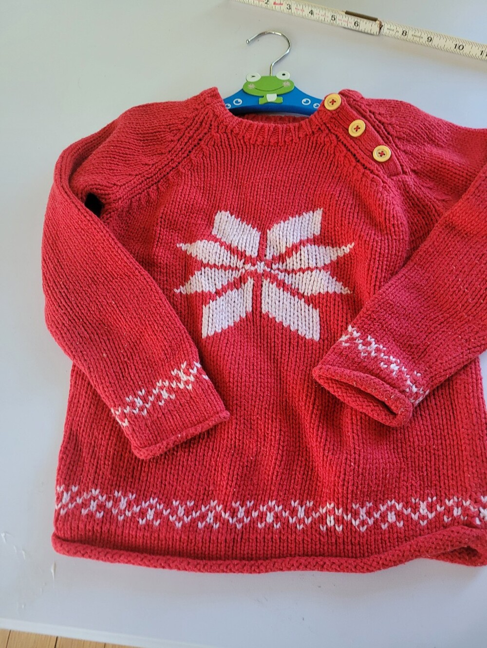 Baby Boden 3-4yr Red Knit Snowflake Crewneck Sweater